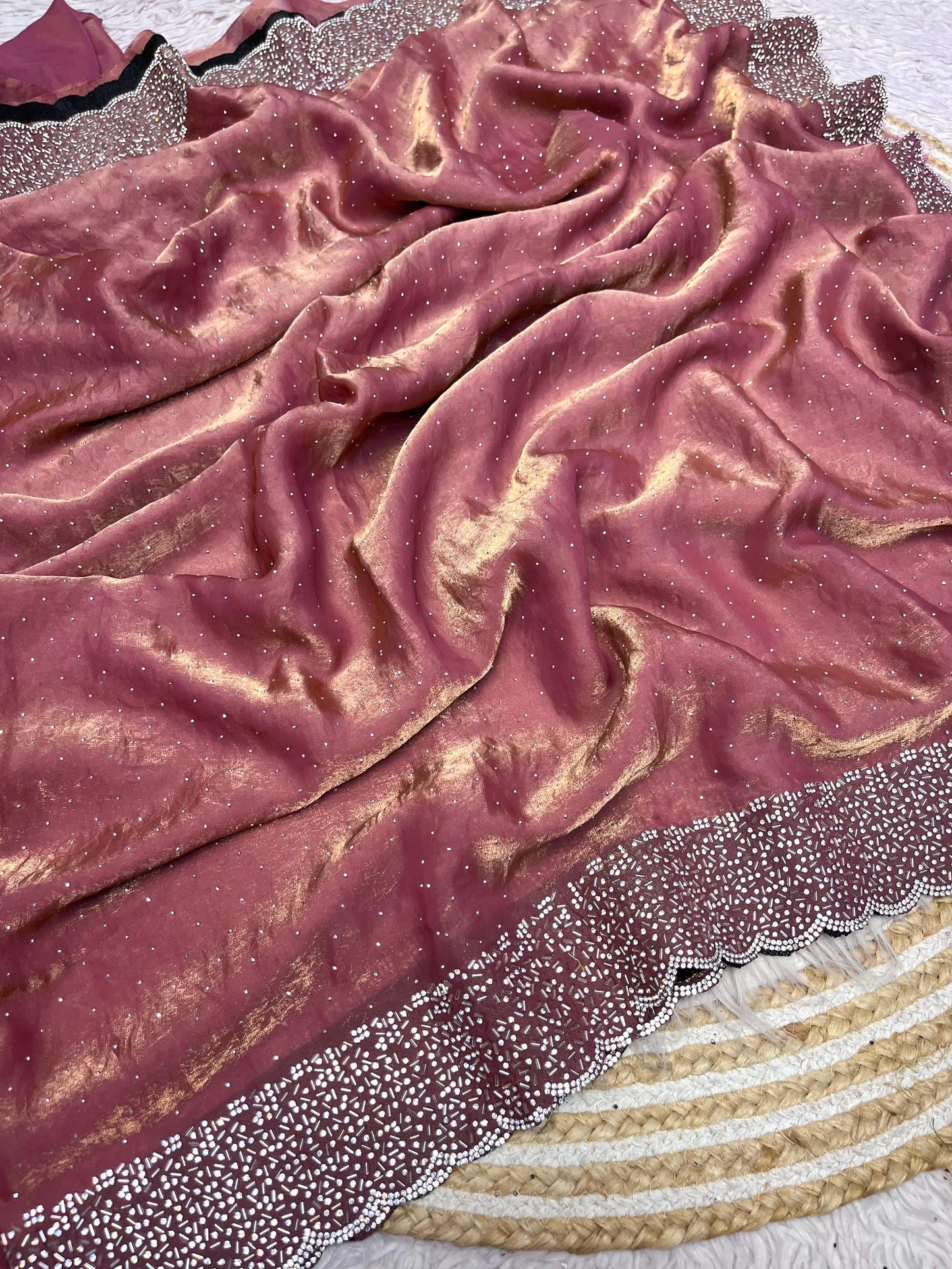 Space Silk Saree With stone Work Saree