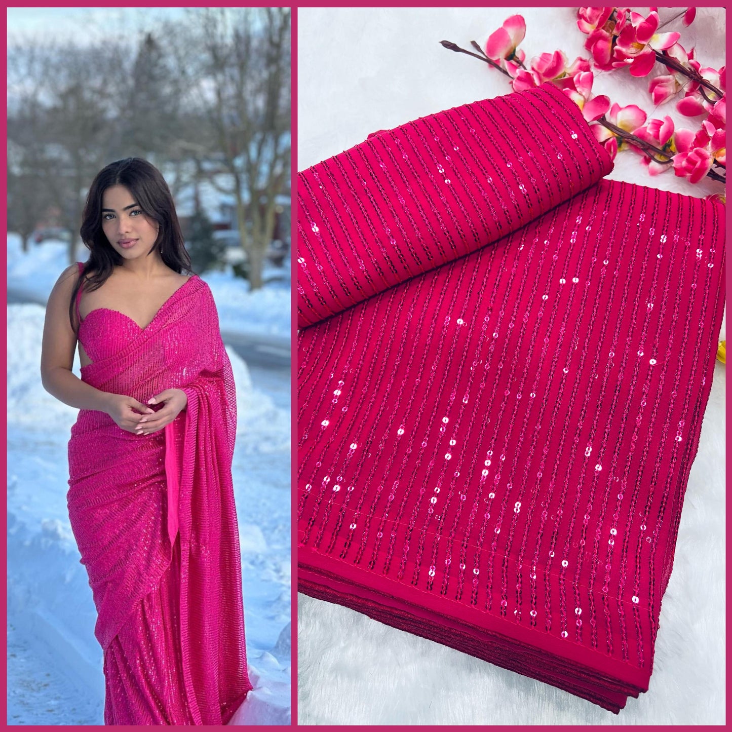 Heavy Georgette sequence saree