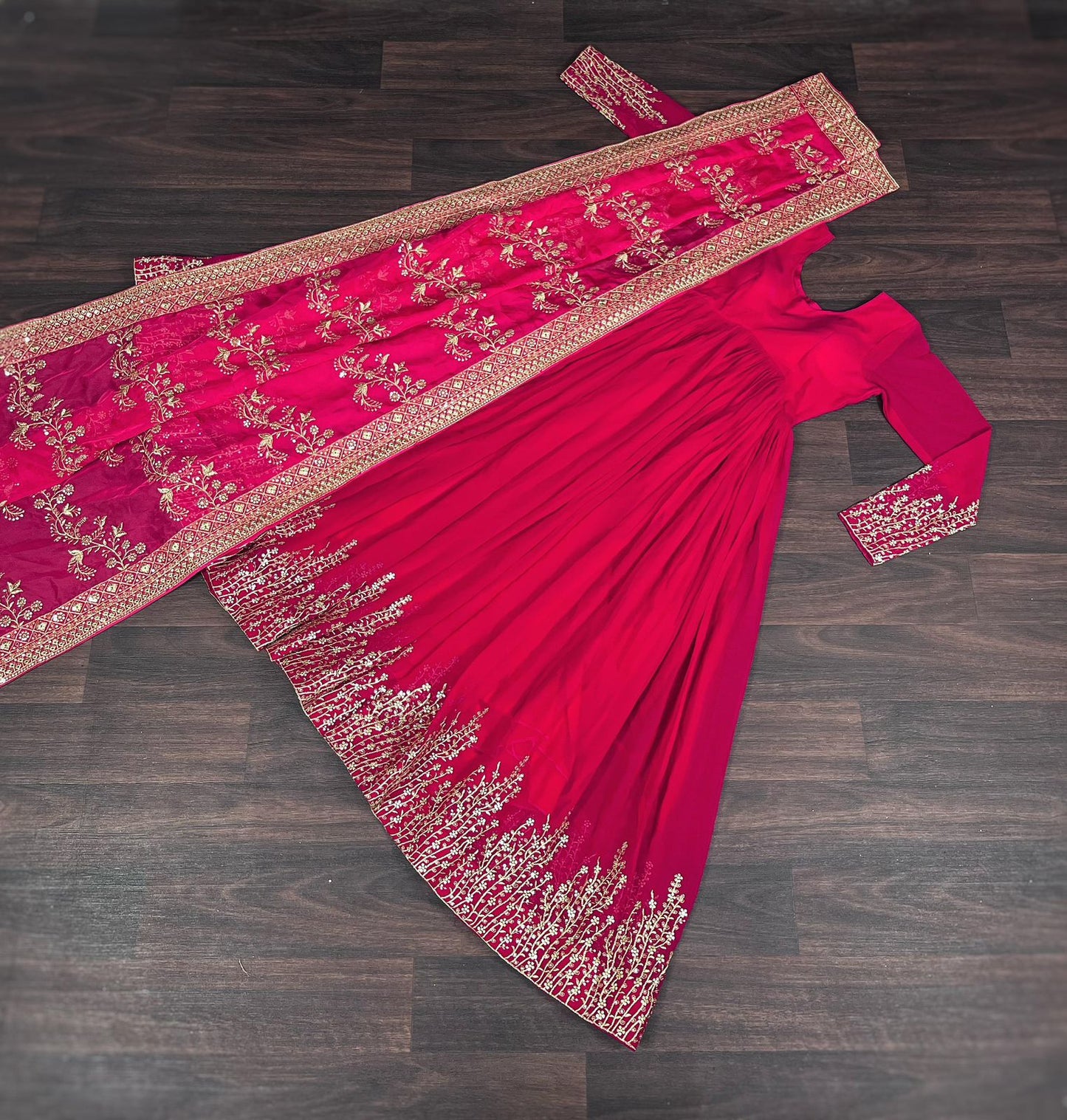 Faux Blooming Gown with Dupatta