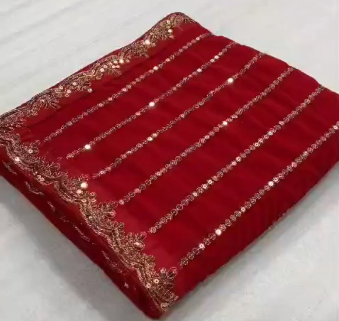 Georgette saree with Heavy 5MM Sequins Embroidery Work