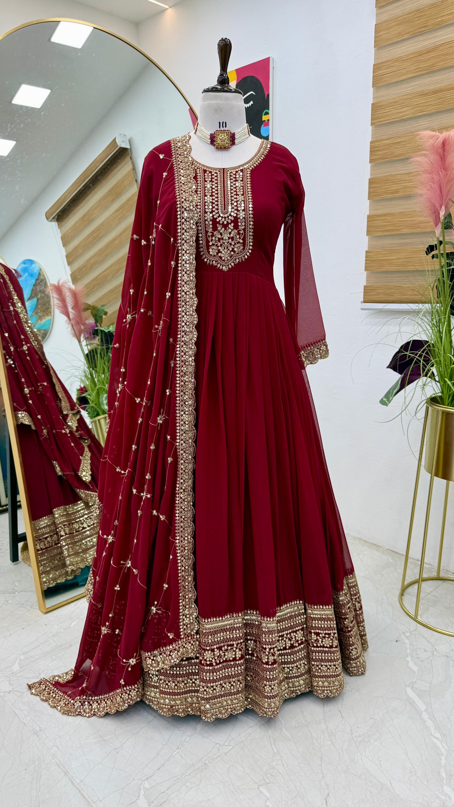 Georgette sequence work giwn with dupatts