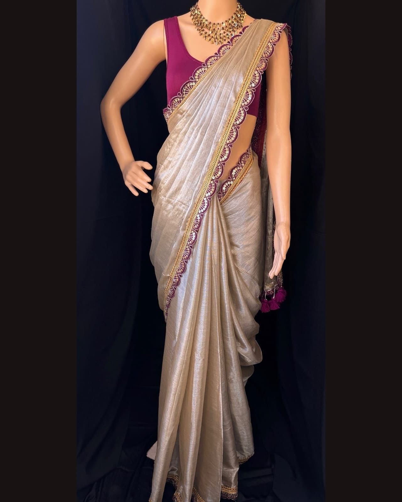 Golden Tissue Soft saree