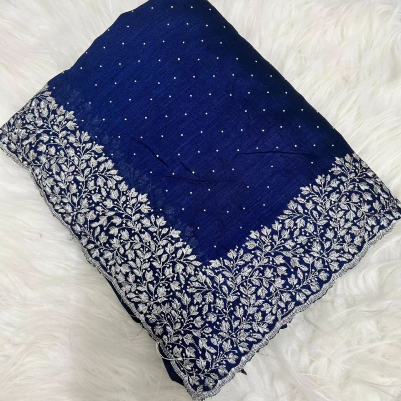 Vichitra silk with embroidery work