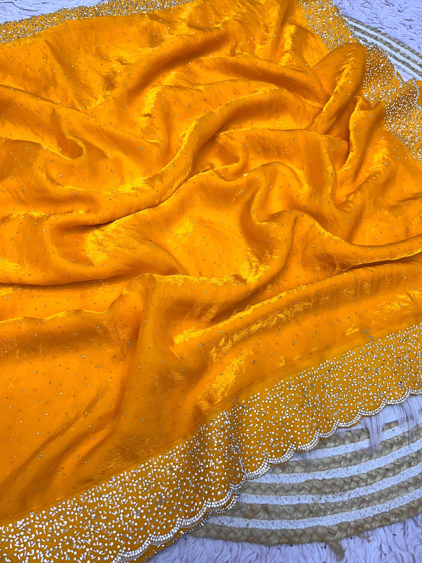 Space Silk Saree With stone Work Saree