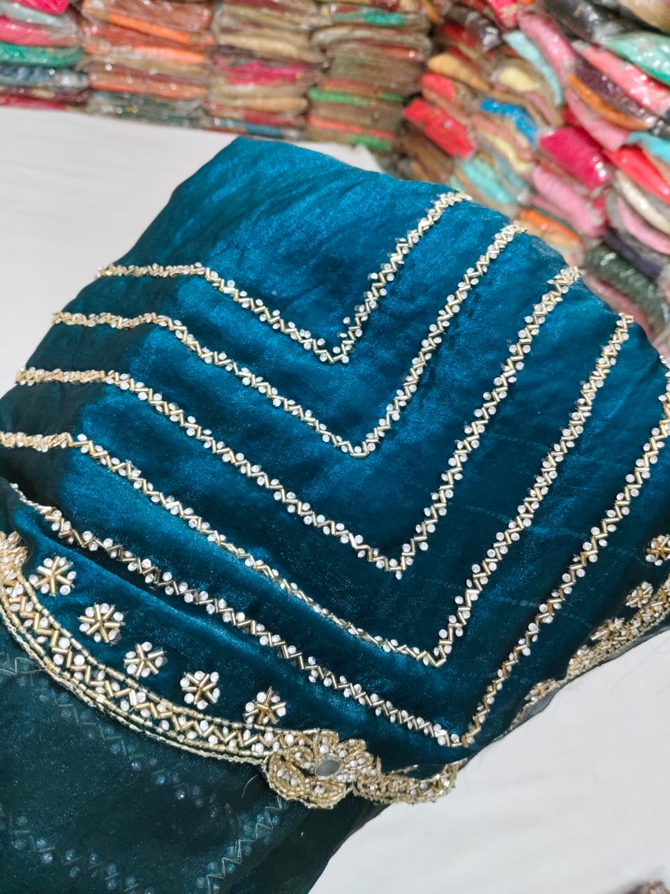 Fendy handwork chain design saree