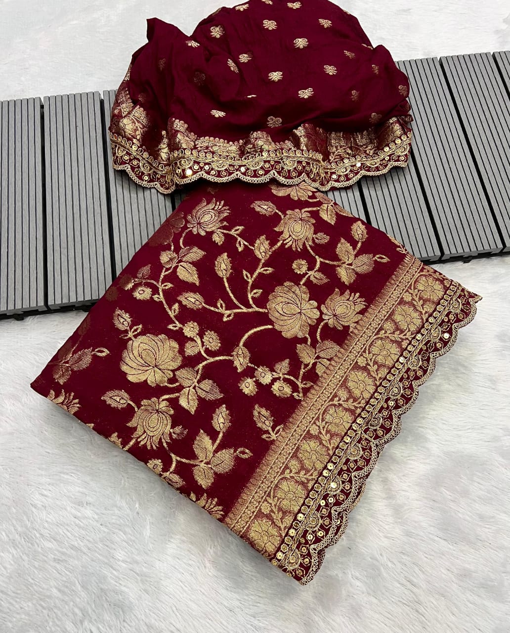 khaddi georgette designer saree in sabyasachi design