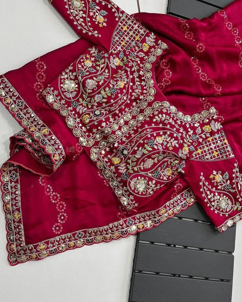 RANGOLI SILK FABRIC ON EMBROIDERY