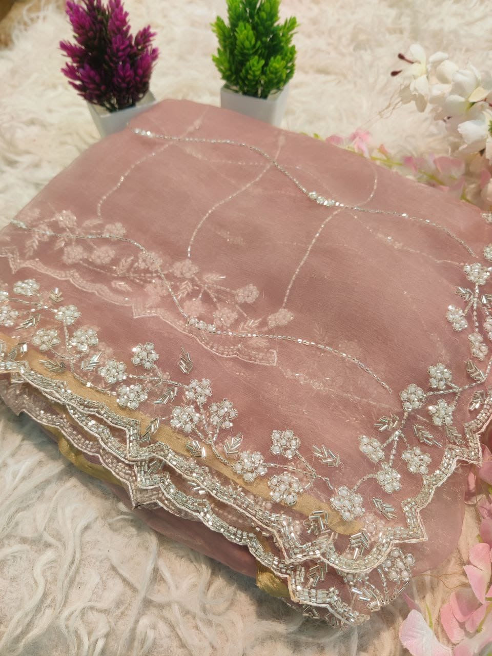 Crystal Tissue Saree