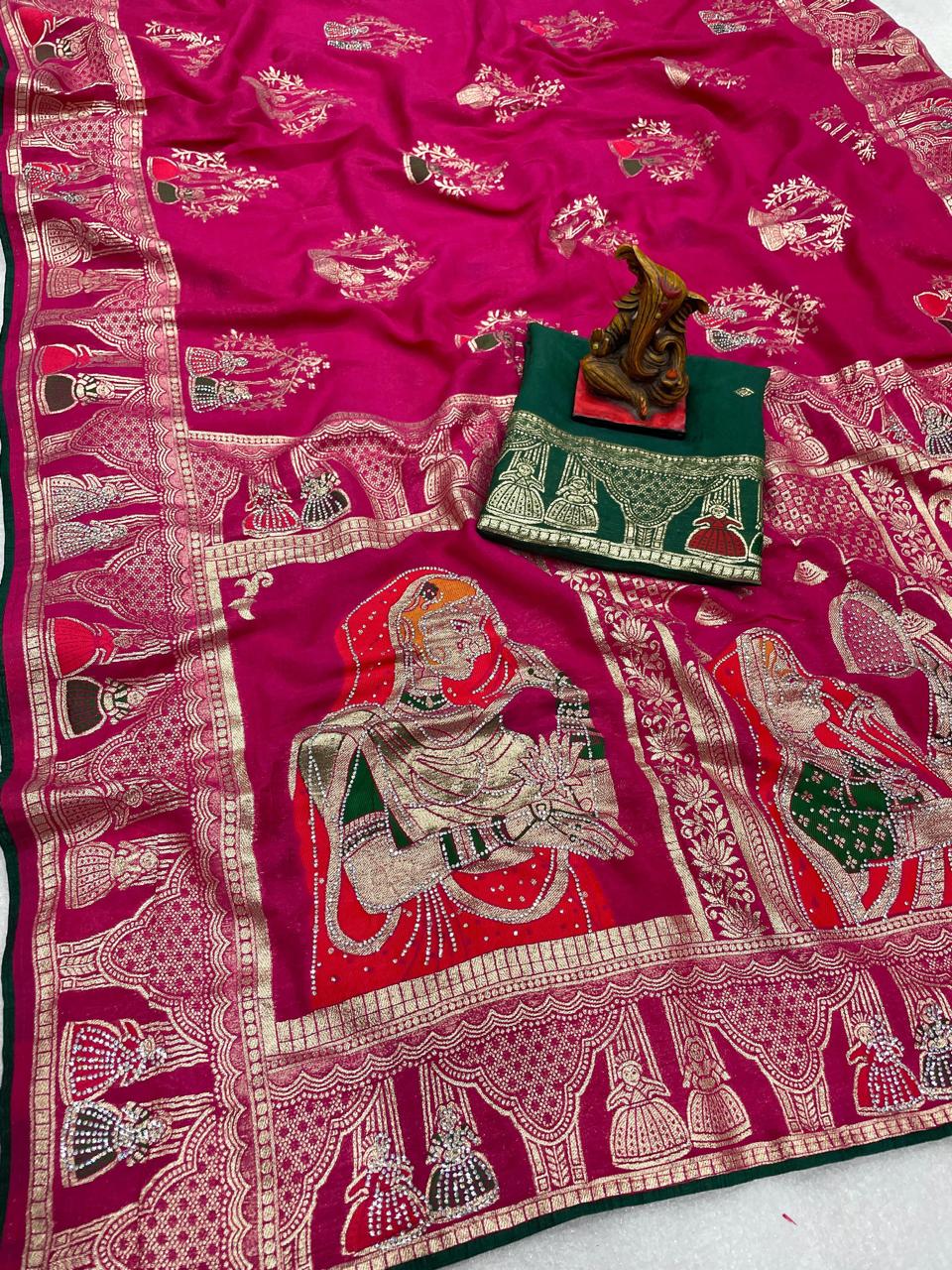 Dulhan Dola Viscose Silk with sirowski work