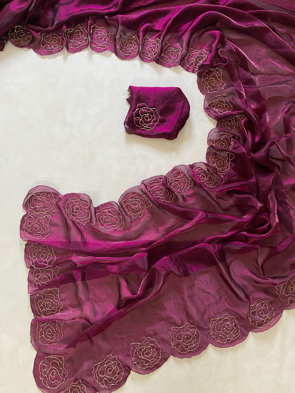 Space Silk Saree With katdana Work
