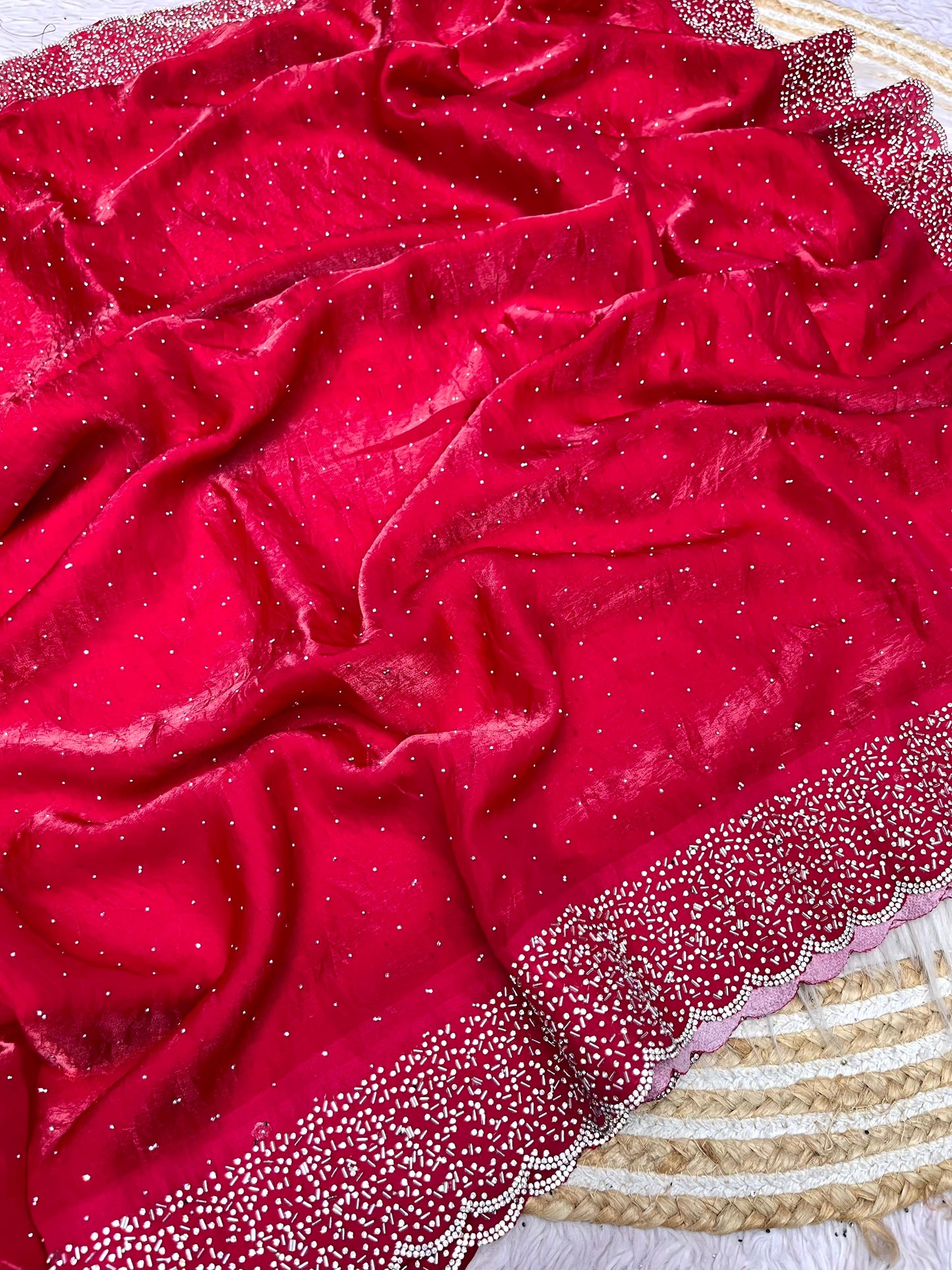 Space Silk Saree With stone Work Saree