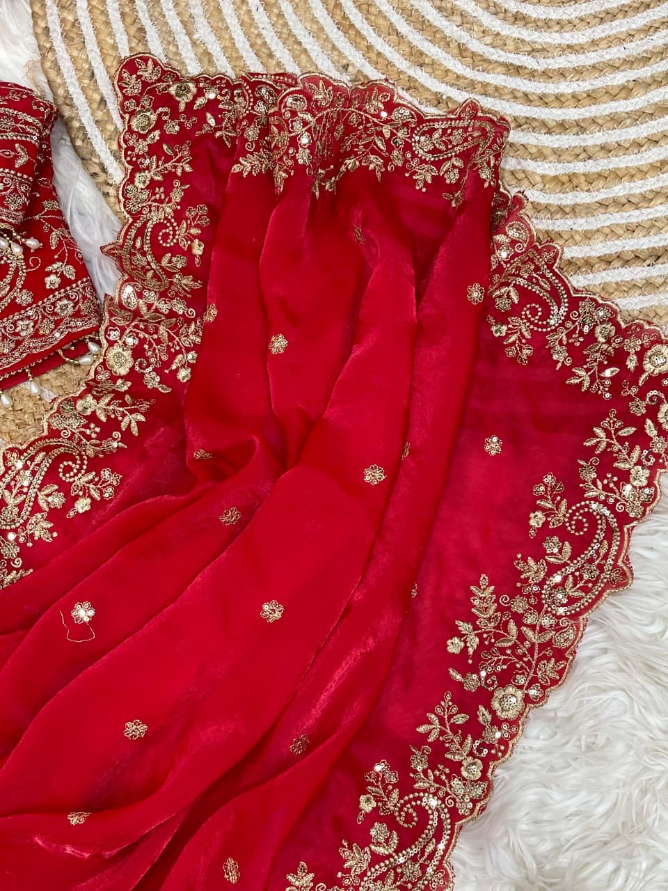 Fandy satin silk designer saree