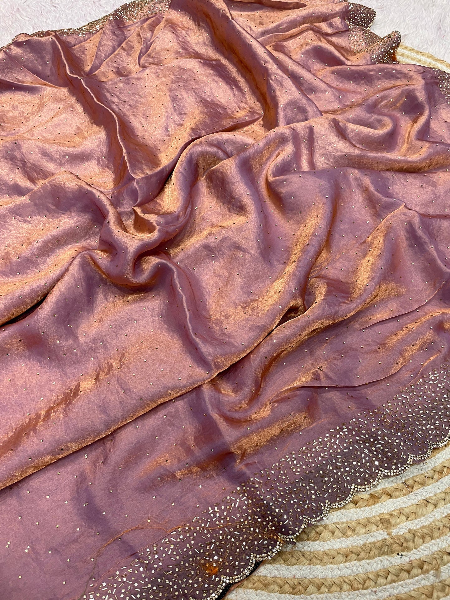 Space Silk Saree With stone Work Saree
