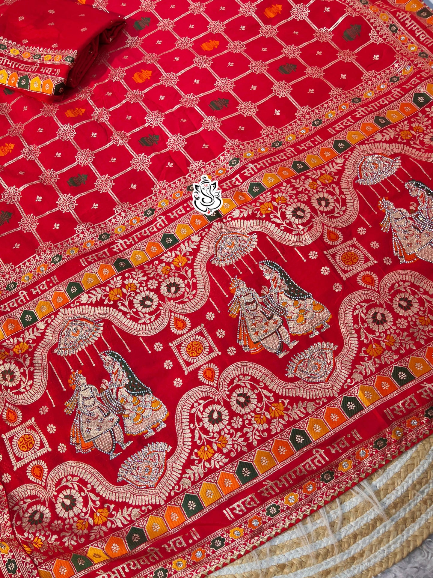 Sada Sobhagyawati Bhav Dola Viscose Silk with sirowski work