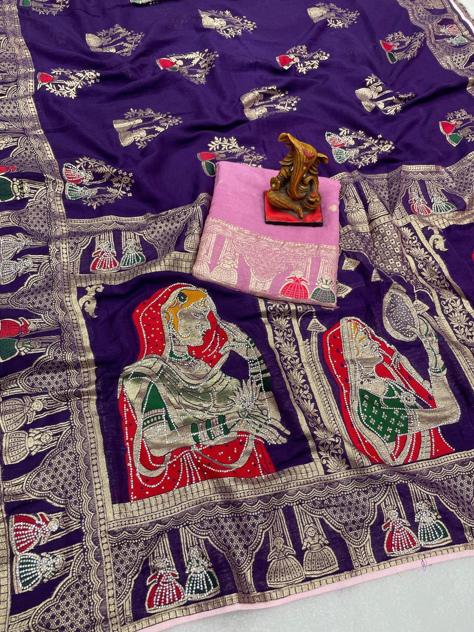 Dulhan Dola Viscose Silk with sirowski work