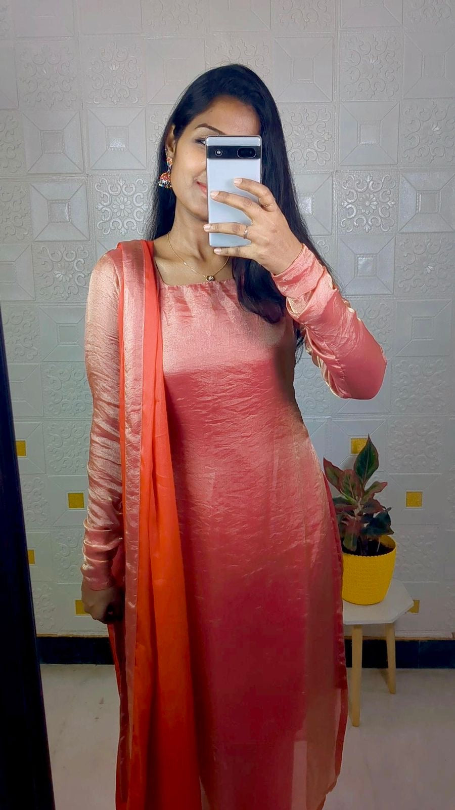Soft space silk suit set