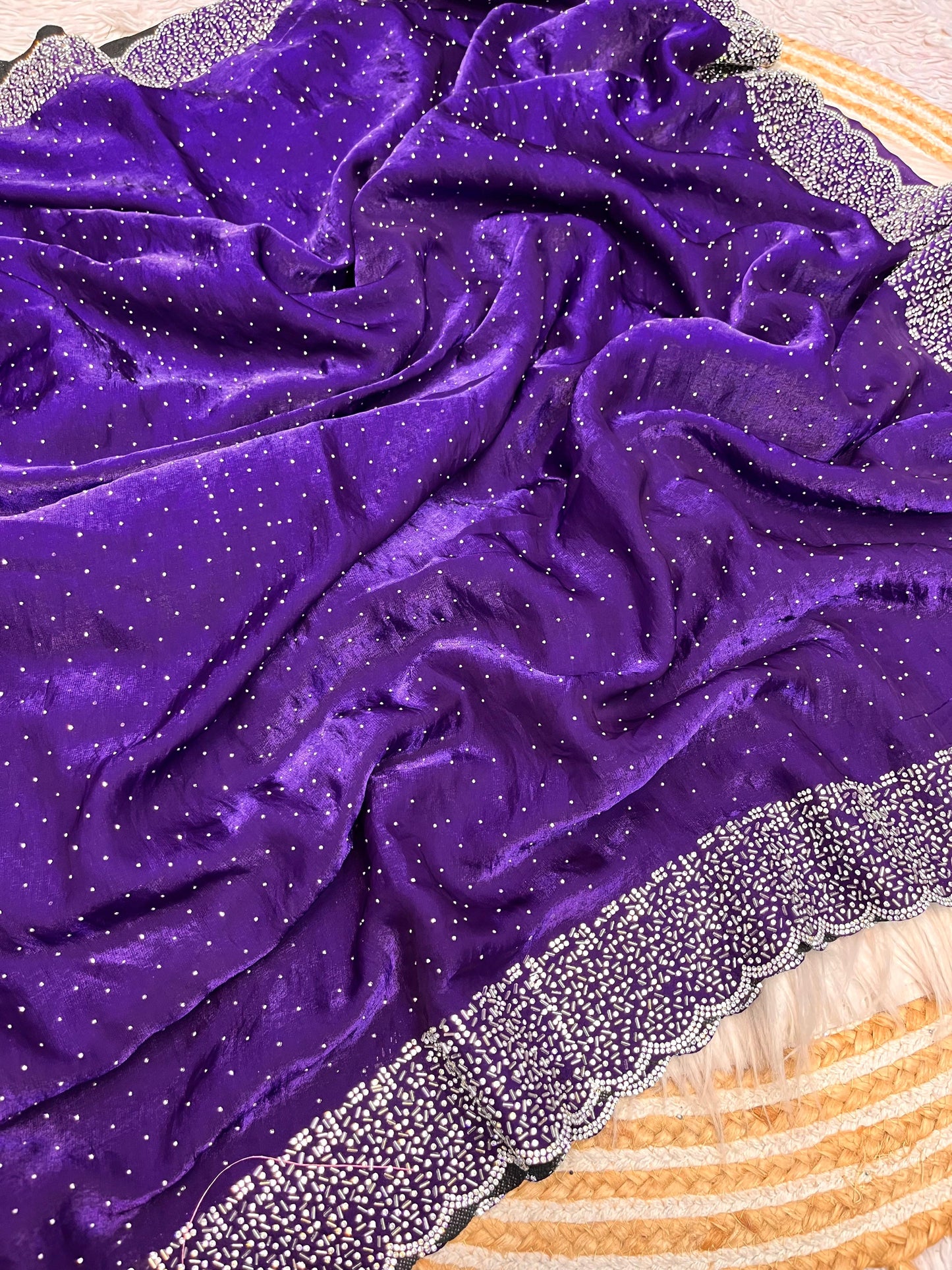 Space Silk Saree With stone Work Saree
