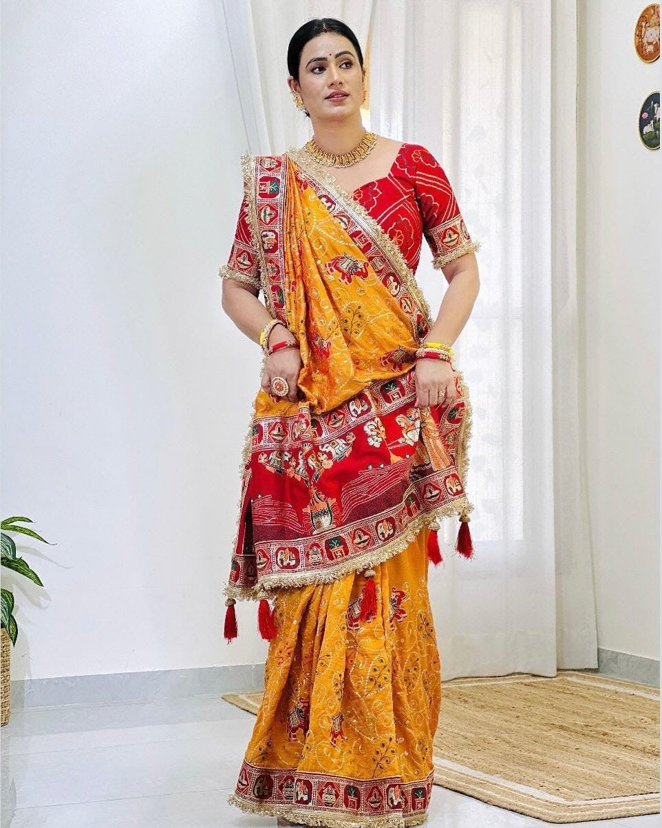 Heavy Vichitra Silk saree