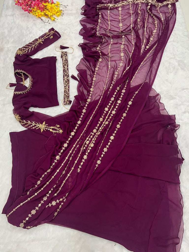 Embroidery cording work ready to wear Lenegha*
