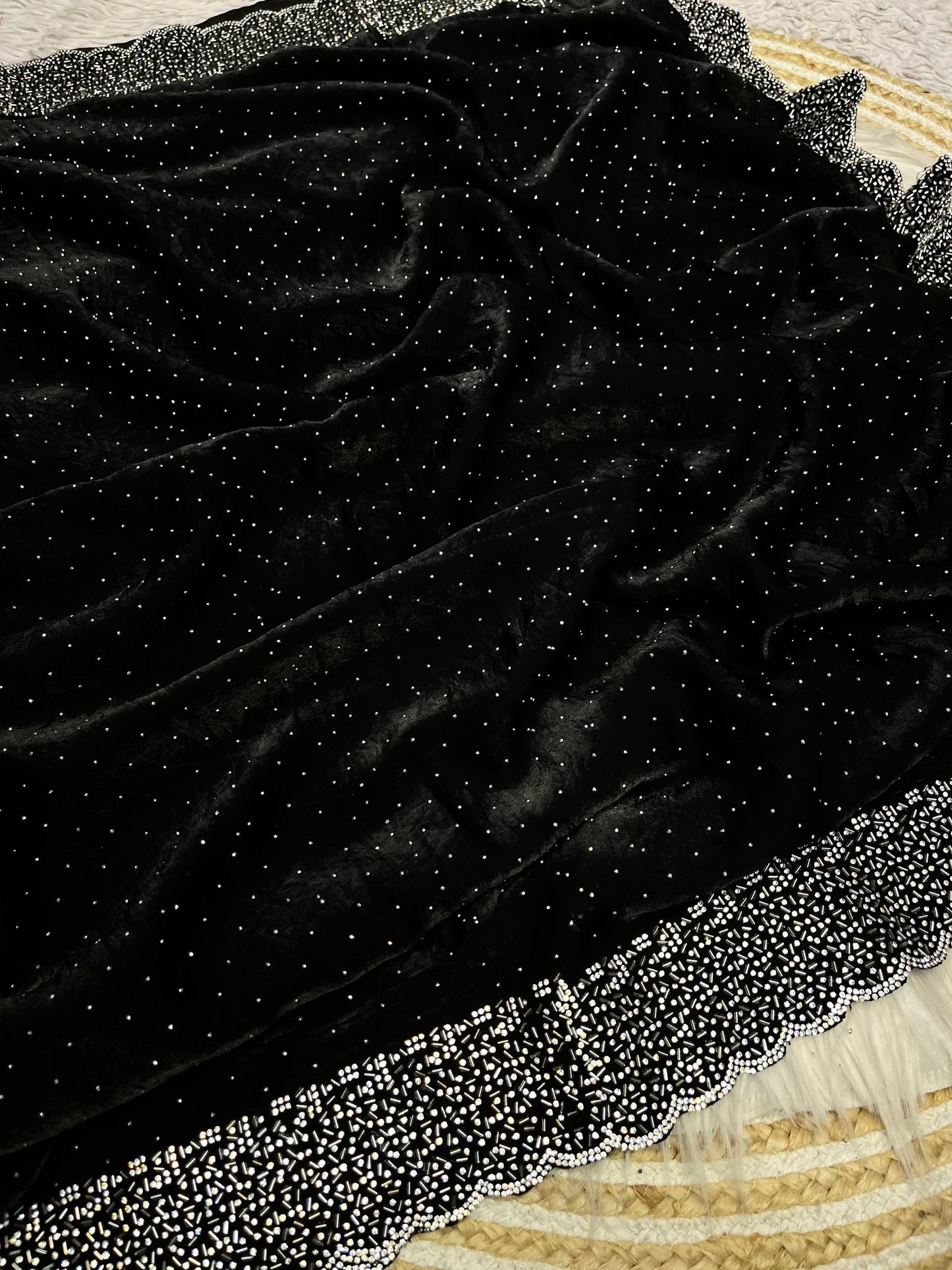 Space Silk Saree With stone Work Saree