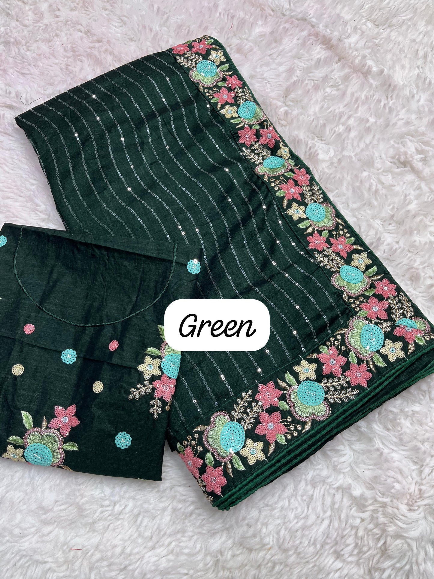 Heavy sequence lace saree