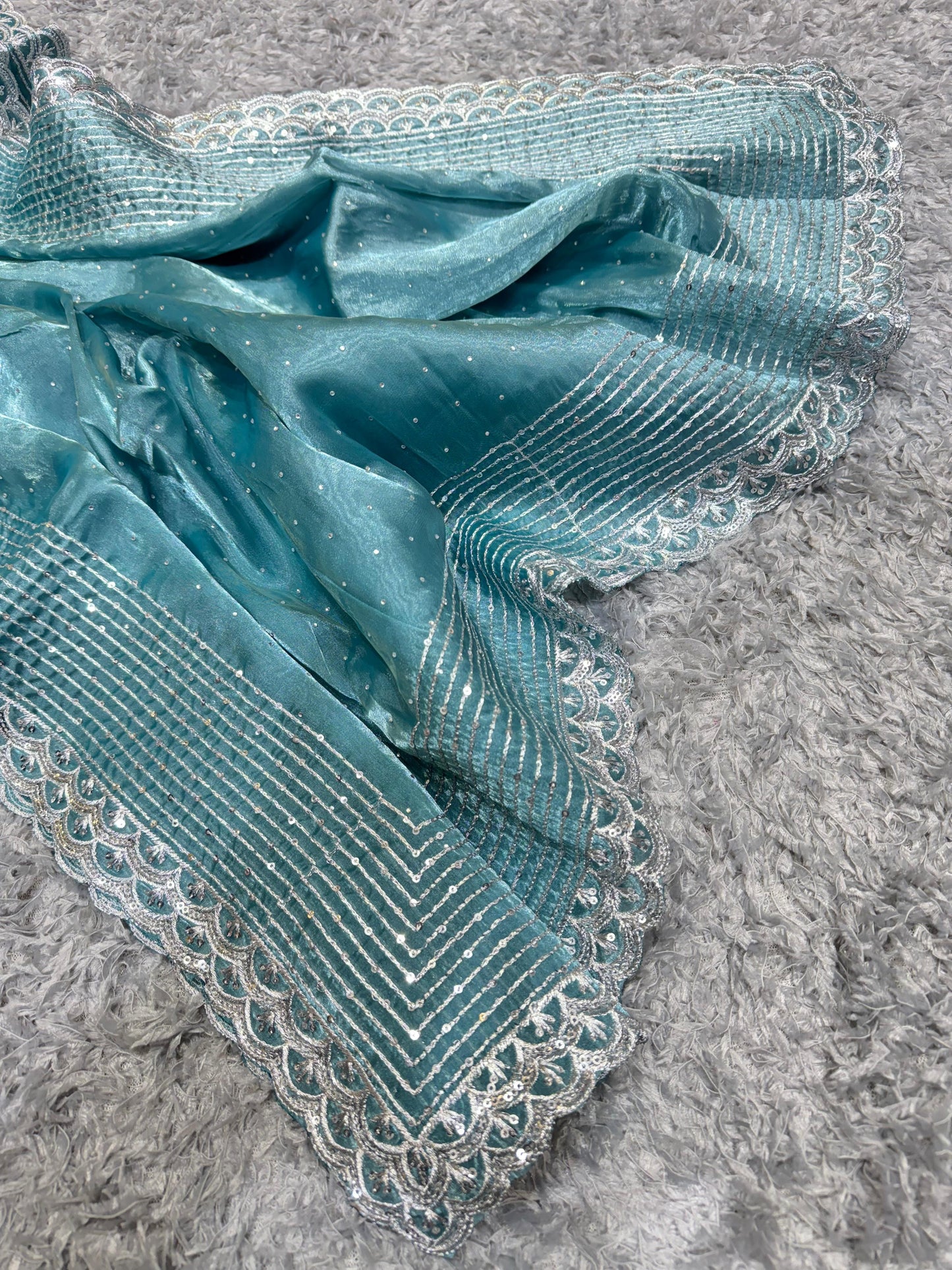 Jimmy Choo saree with Sequins and zari embroidery work
