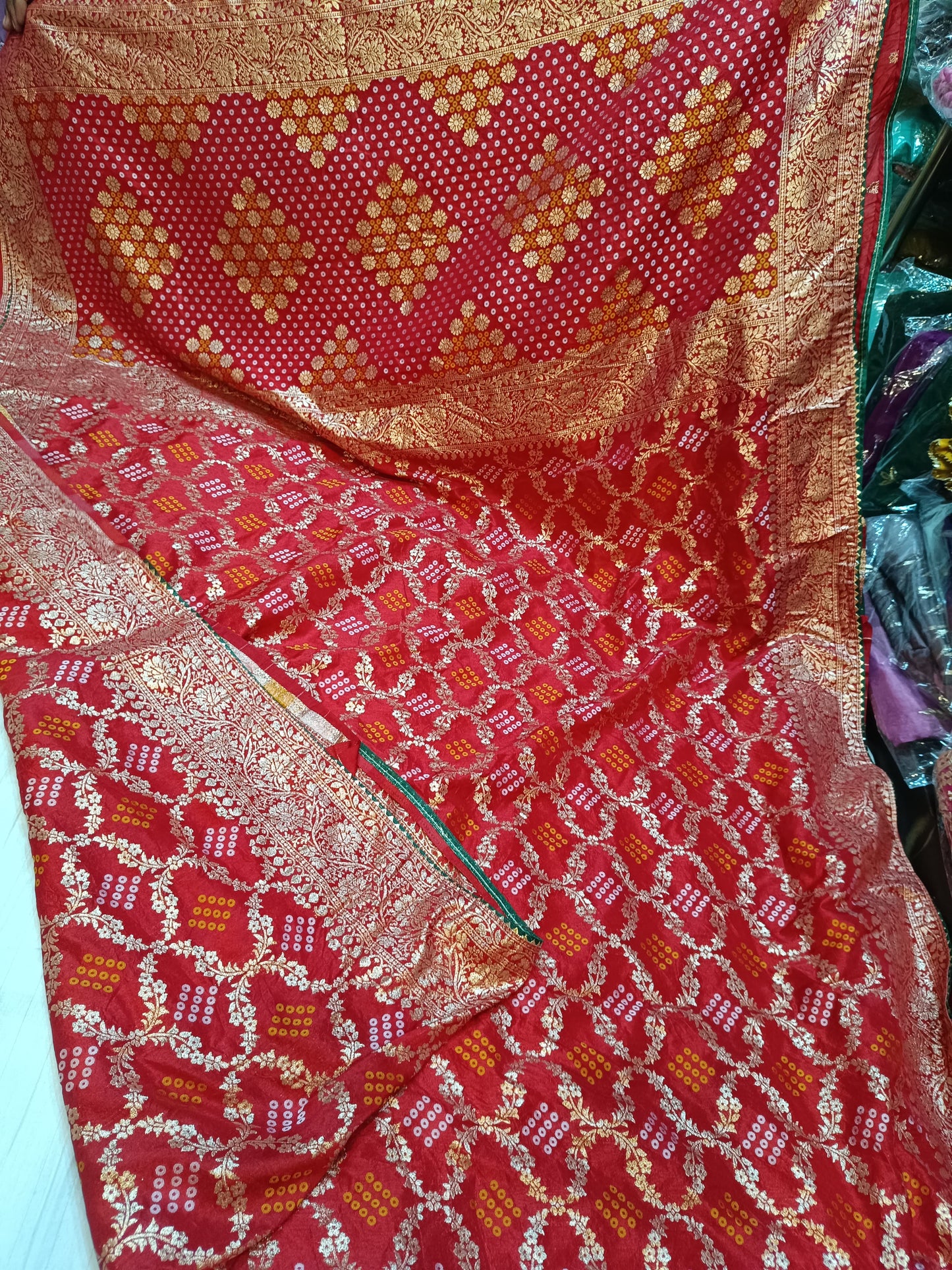 pure dola silk fabric with beautiful zari