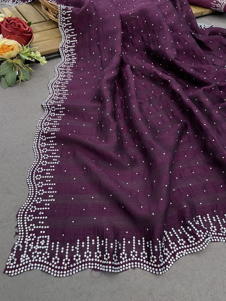 Soft Pure Blooming Jimmy Silk with Original DMC Zarkan type Swarovski