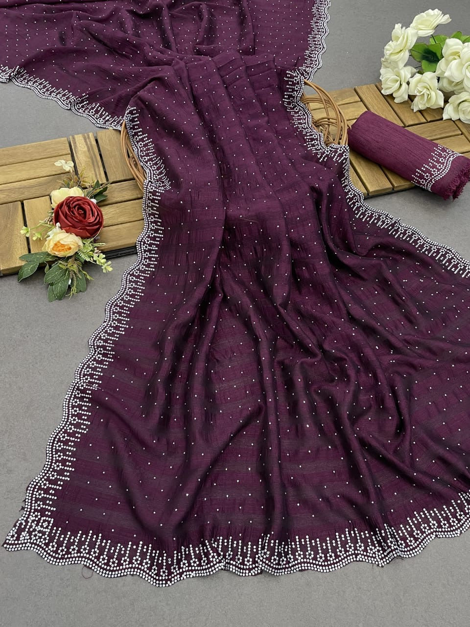 Soft Pure Blooming Jimmy Silk with Original DMC Zarkan type Swarovski