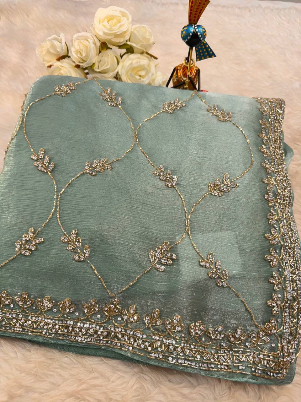 Jimmy Choo jaal design with diamond stone handwork