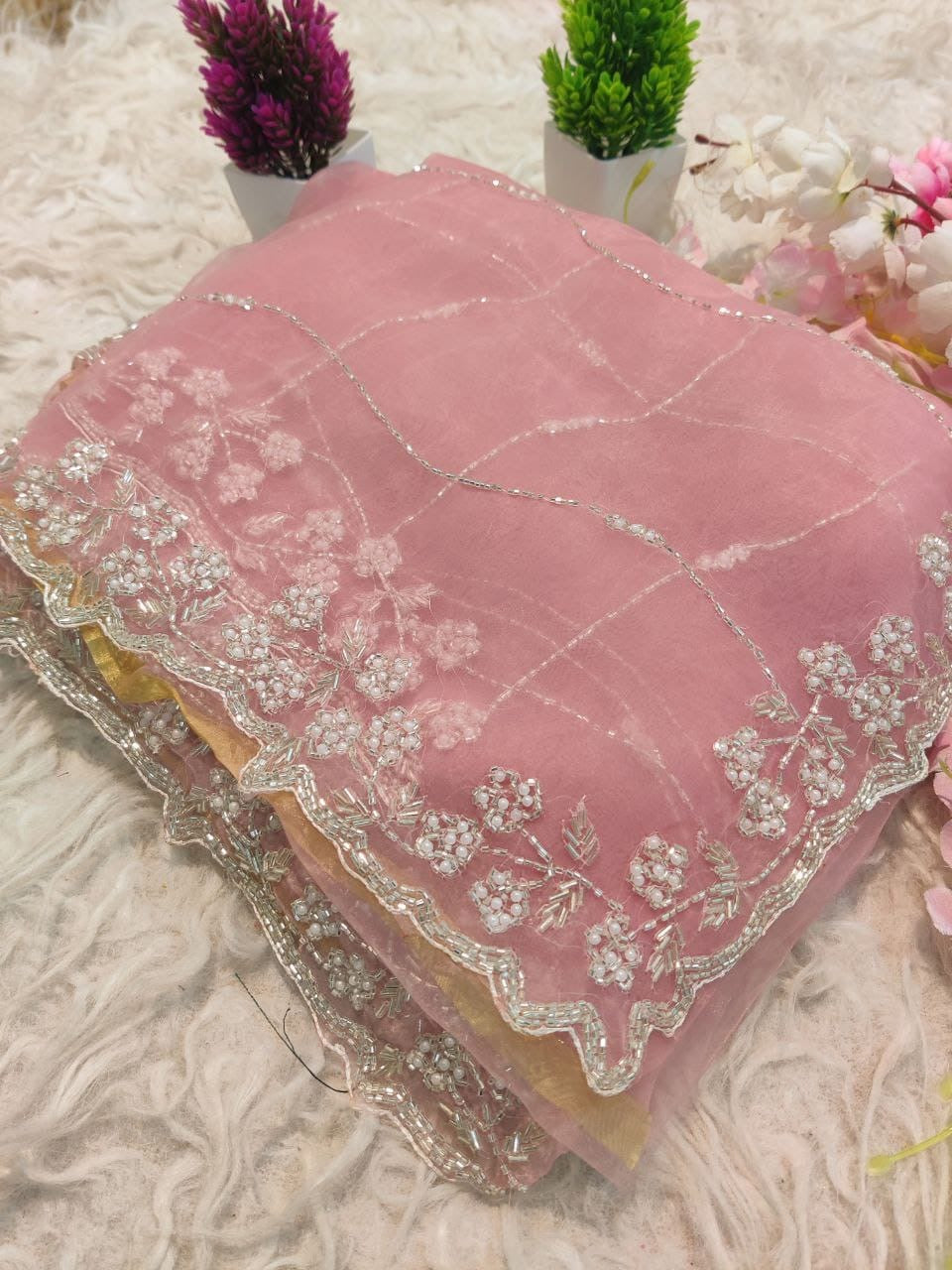 Crystal Tissue Saree