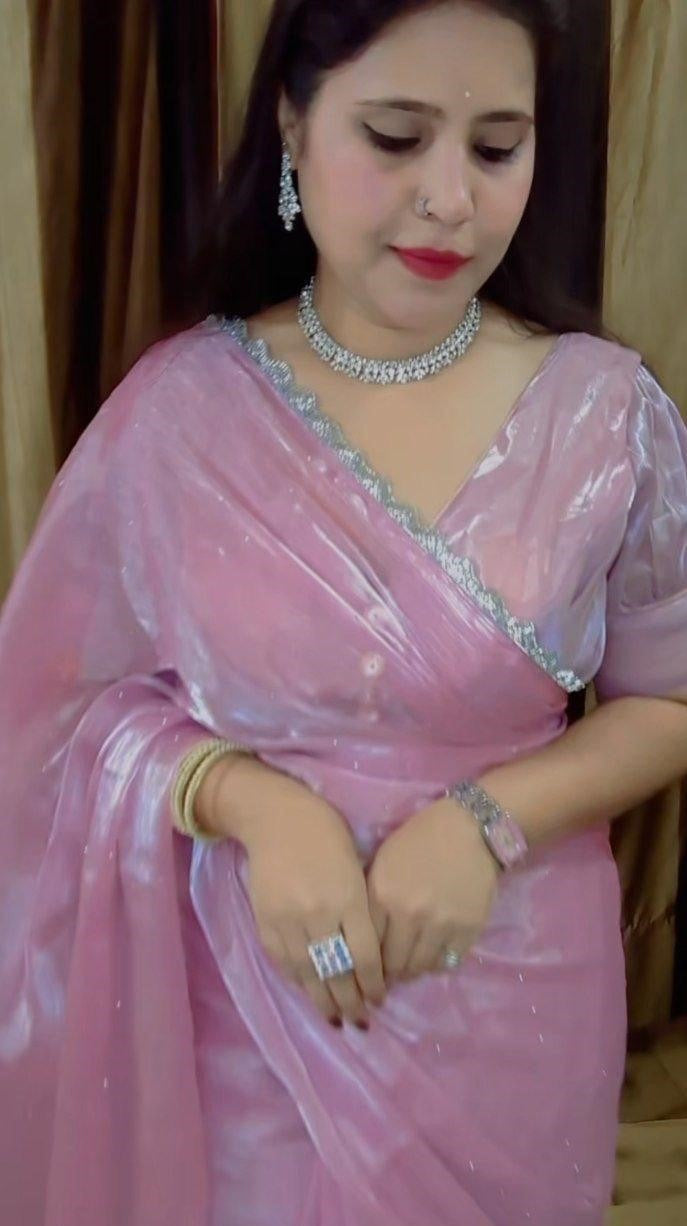Pink Zimmy Choo Silk Saree with Cutwork Border