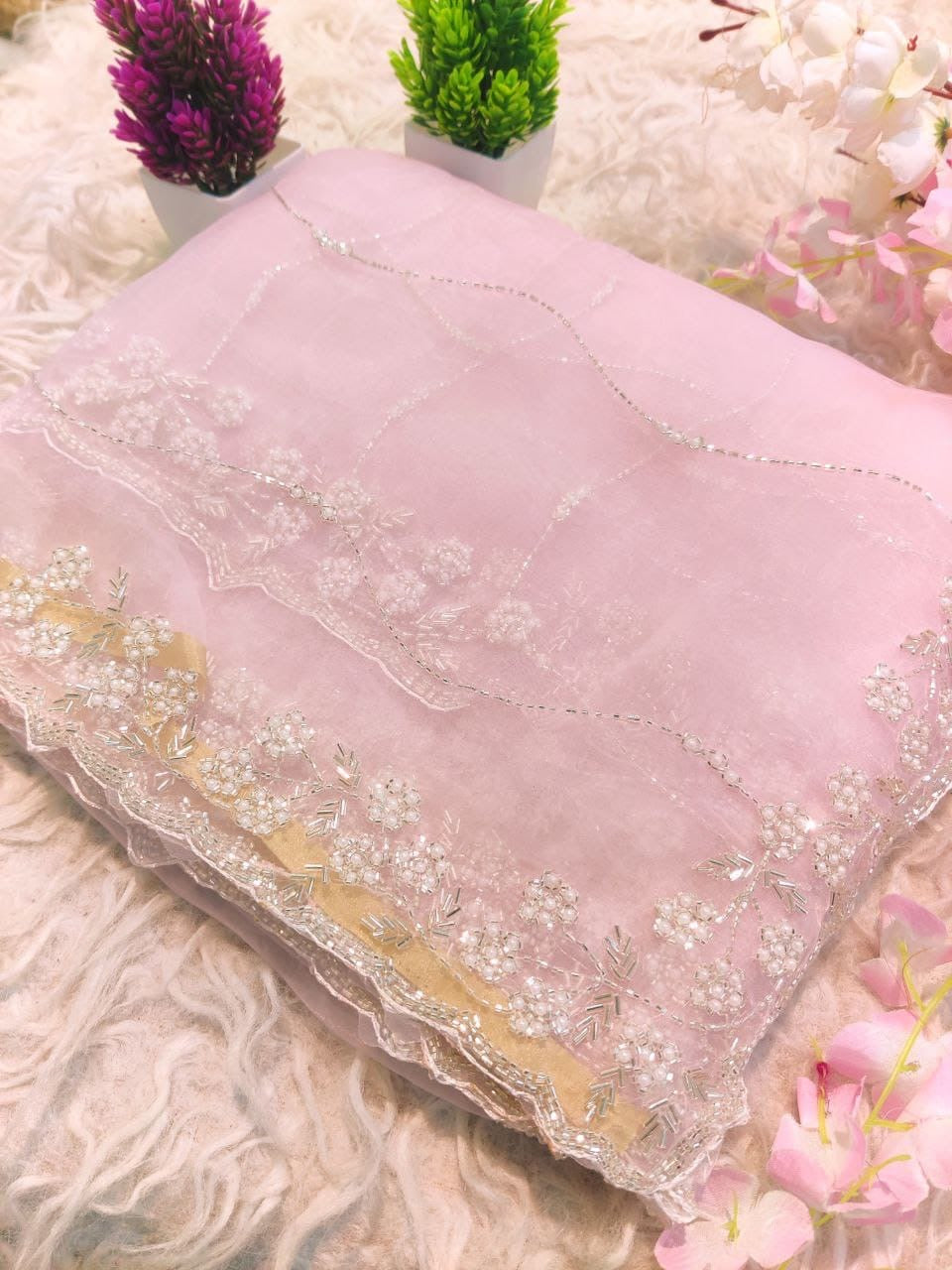 Crystal Tissue Saree