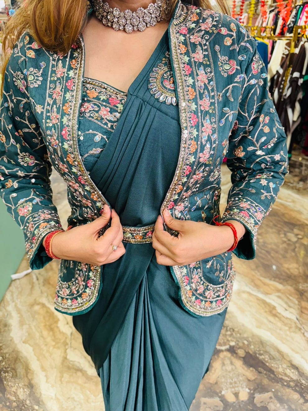 Ready To Wear Saree With Jacket