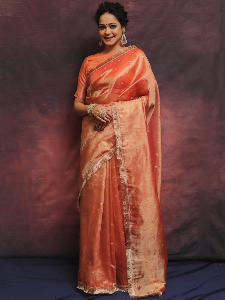 Banarasi soft chunri buti weaving tissue silk saree