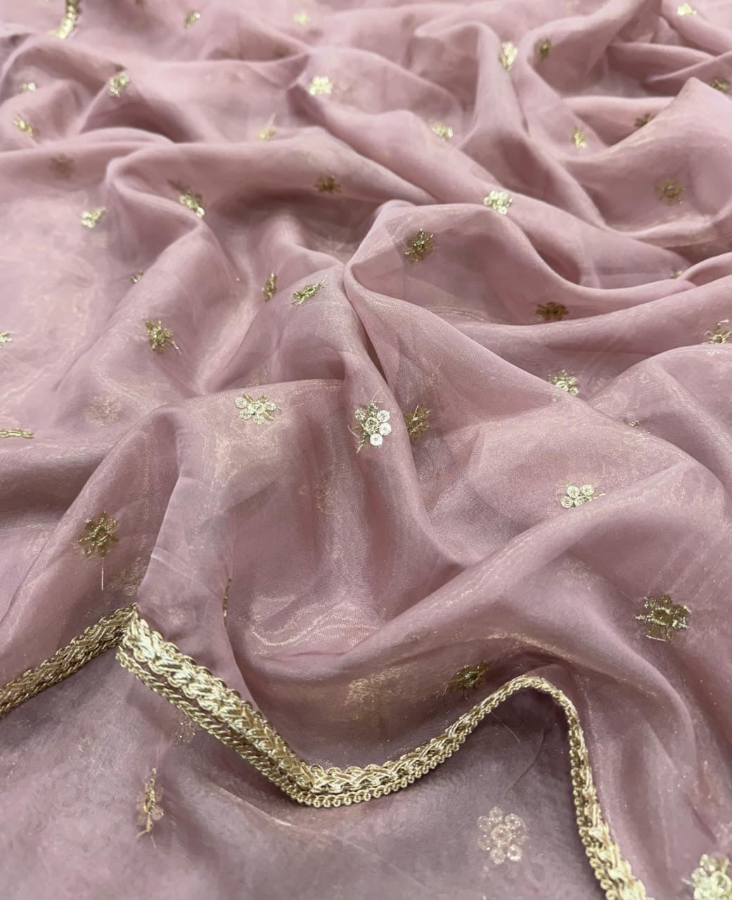 Sequins embroidery work saree