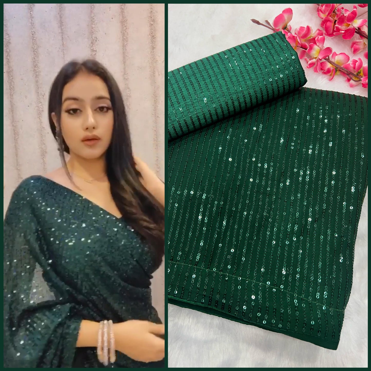 Heavy Georgette sequence saree