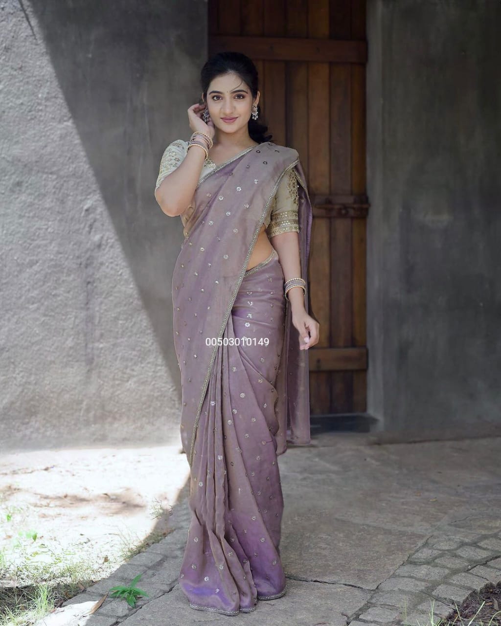 Twill Net Fabric with Attractive Thread Work & Sequnce