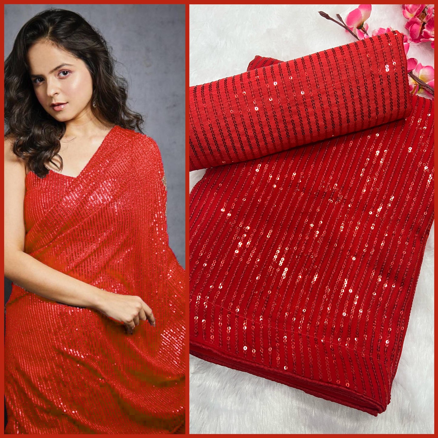 Heavy Georgette sequence saree