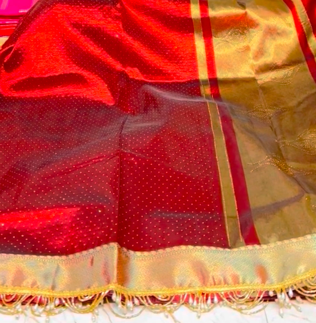 Banarasi Handloom Soft Tissue Silk Stone Work Saree