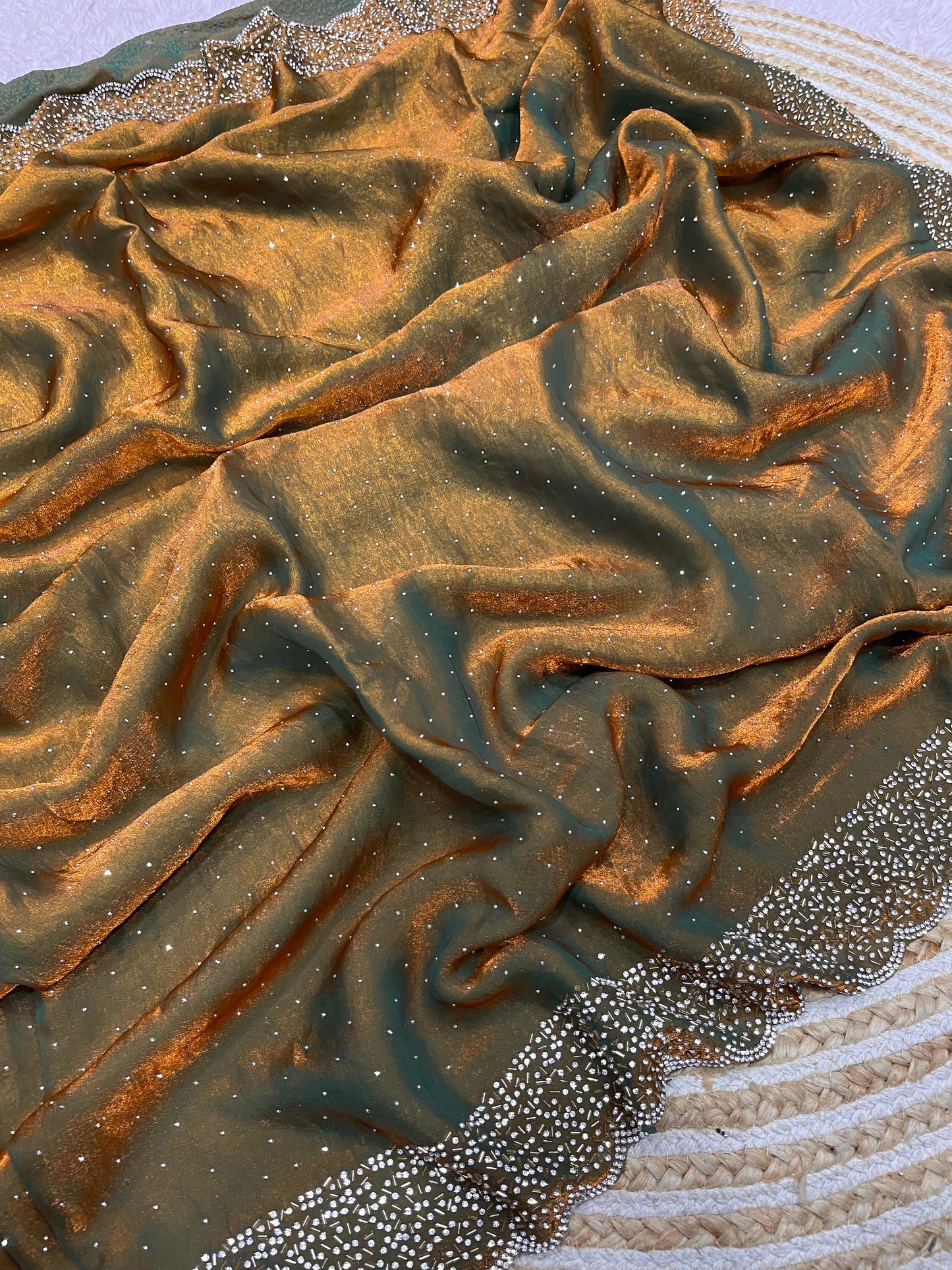 Space Silk Saree With stone Work Saree