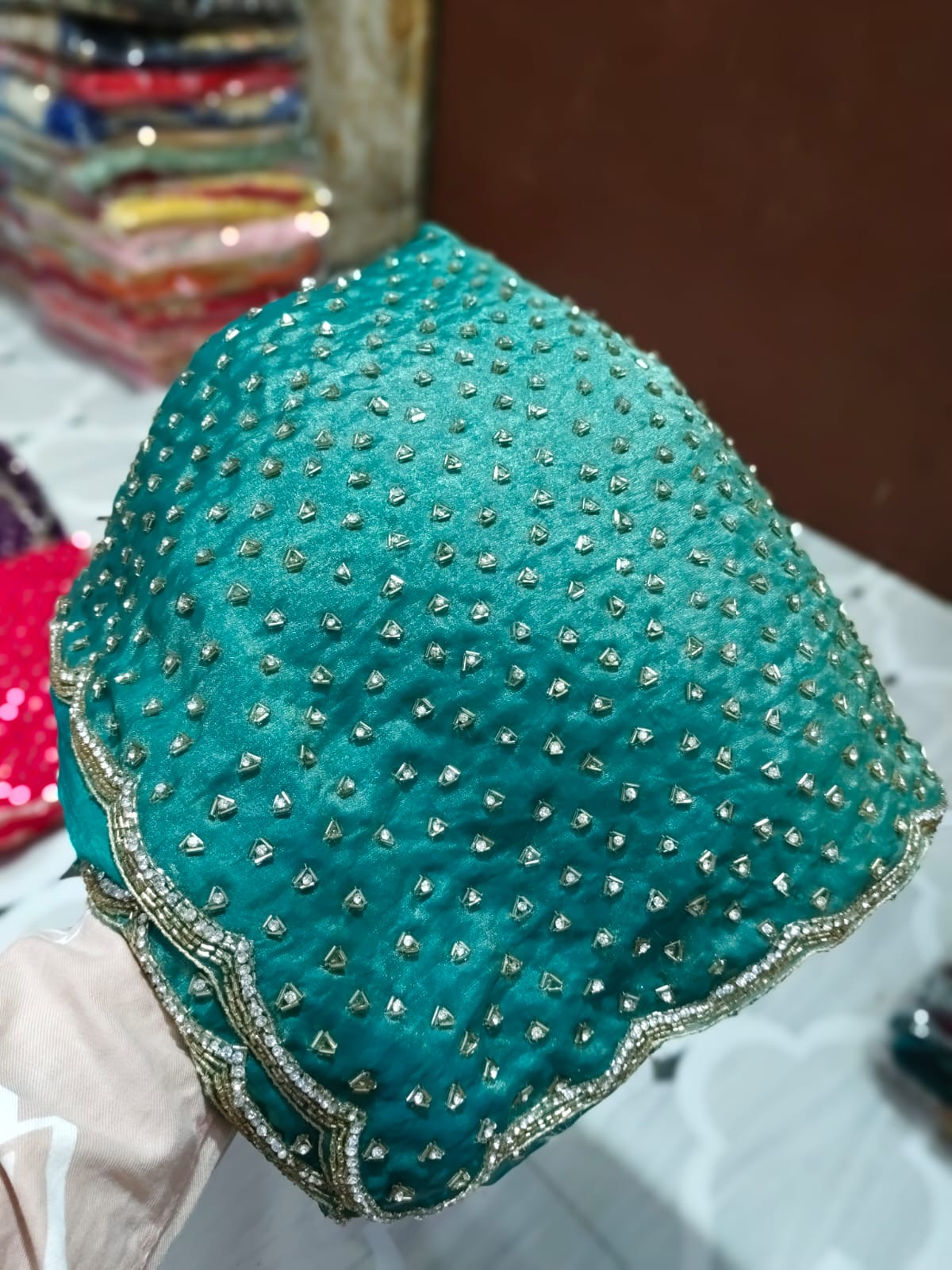 Fendi saree with diamond stone handwork