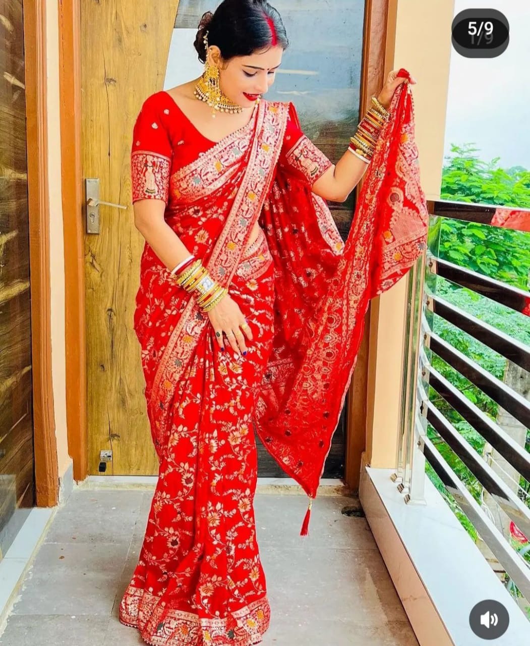 Banarasi cotton silk saree with jari weaving