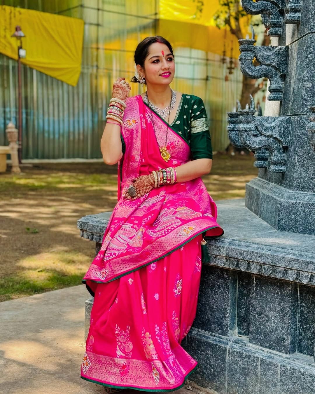 Dola Silk with sirowski work