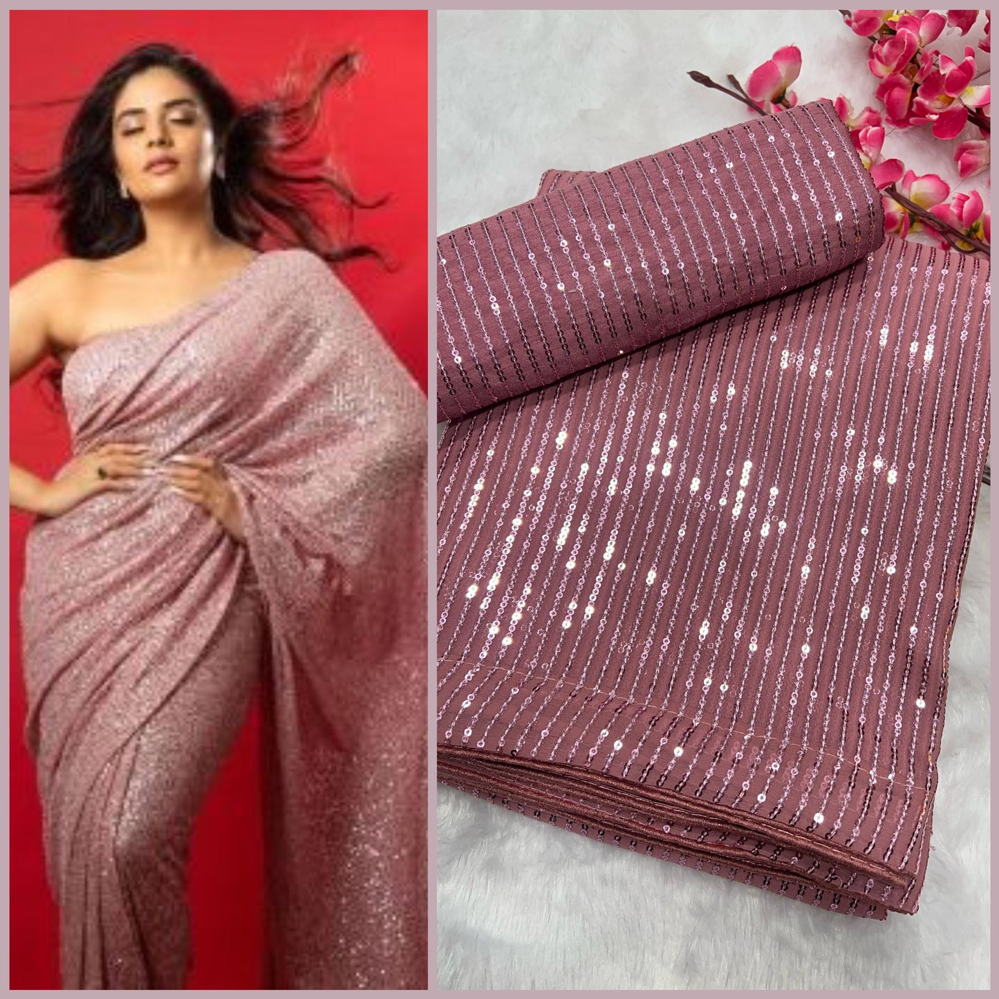 Heavy Georgette sequence saree