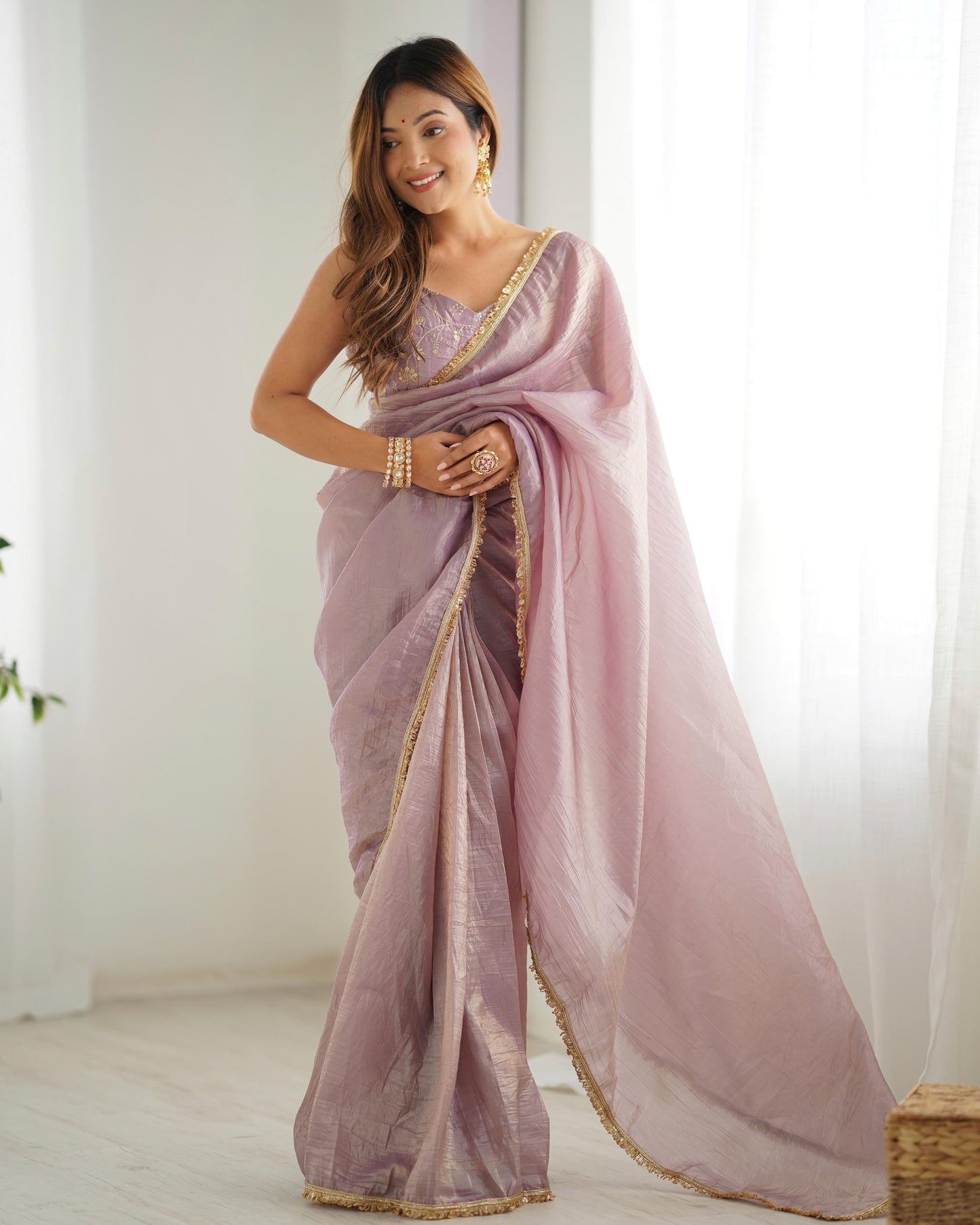 READY TO WEAR PREDRAPPED REAY TO WEAR SAREE WITH FULL STTICHED BLOUSE