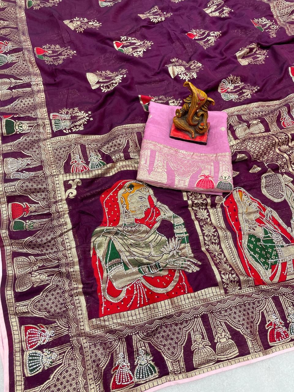 Dulhan Dola Viscose Silk with sirowski work