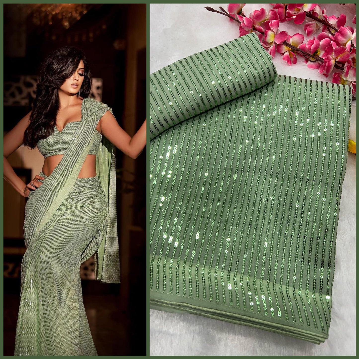 Heavy Georgette sequence saree
