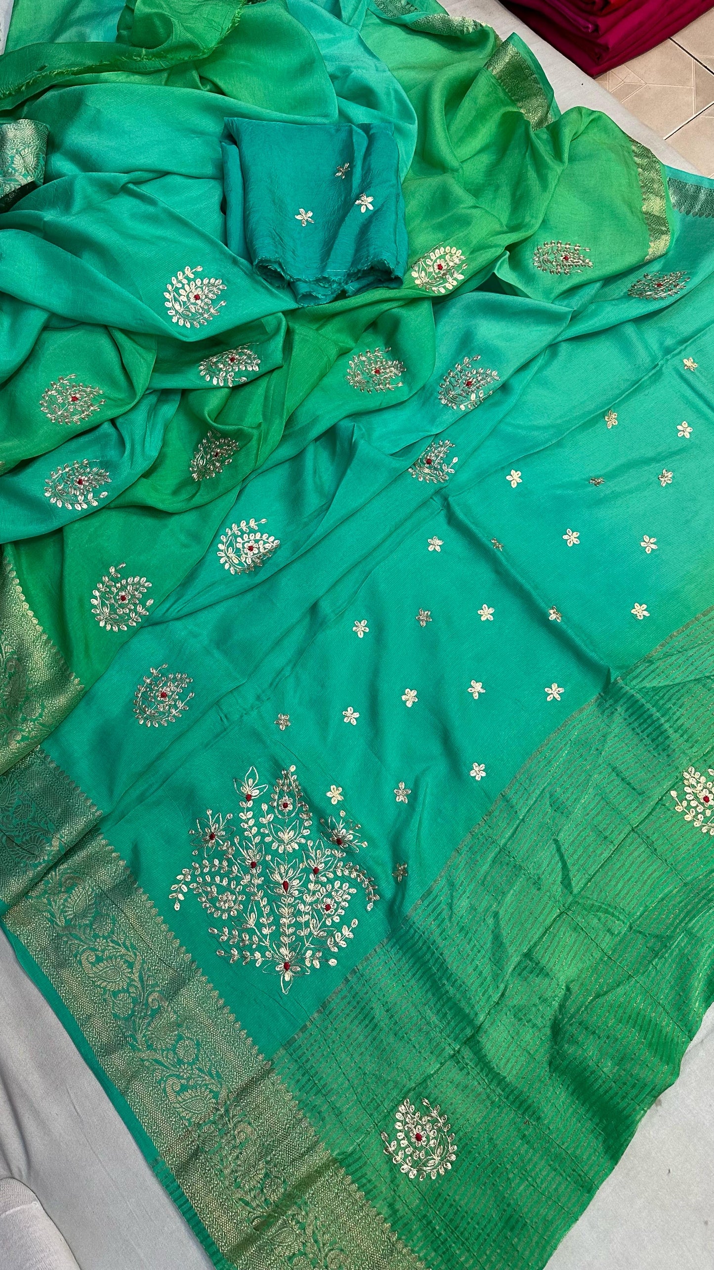 Fabric pure moonga silk jari saree