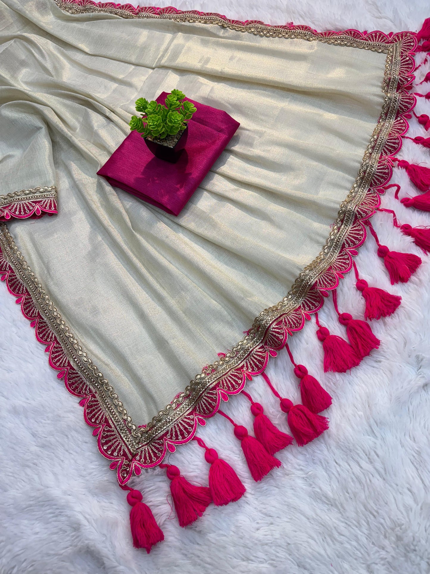 Golden Tissue Soft saree